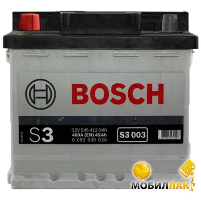  Bosch S3 S3003 12v L EN400 45Ah