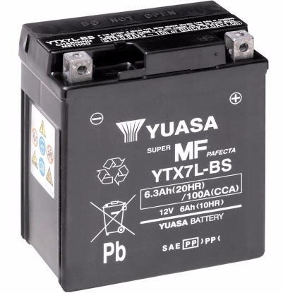  Yuasa MF VRLA Battery AGM 12V 6Ah (YTX7L-BS)