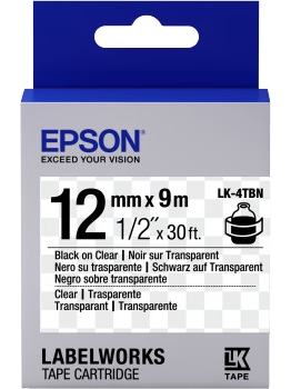    Epson LK4TBN Clear Black-Clear 12/9 (C53S654012)