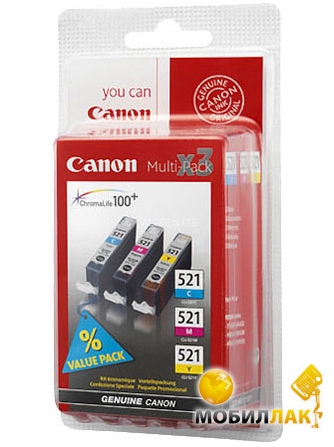   Canon CLI-521 Bundle (C, M, Y) MP540/630 (2934B010)