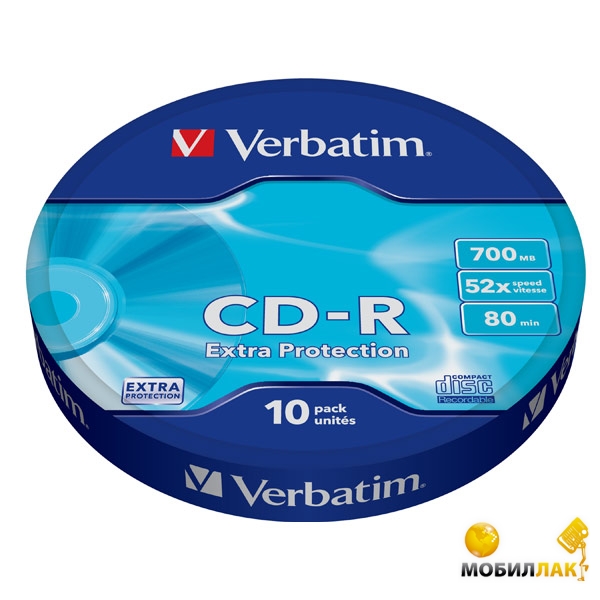  Verbatim CD-R 700MB 52x Spindle Packaging 10 (43725)