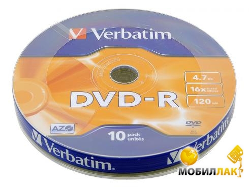  Verbatim DVD-R 4,7GB 16x Spindle Packaging 10 (43729)