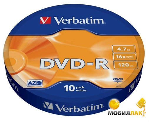  Verbatim DVD-R 4,7Gb 16x Shrink 10  (43729)