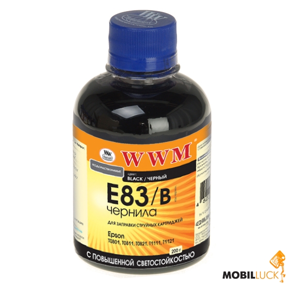  WWM  Epson R270/P50/R290/RX615/T50/TX650 Black 200 (E83/B)