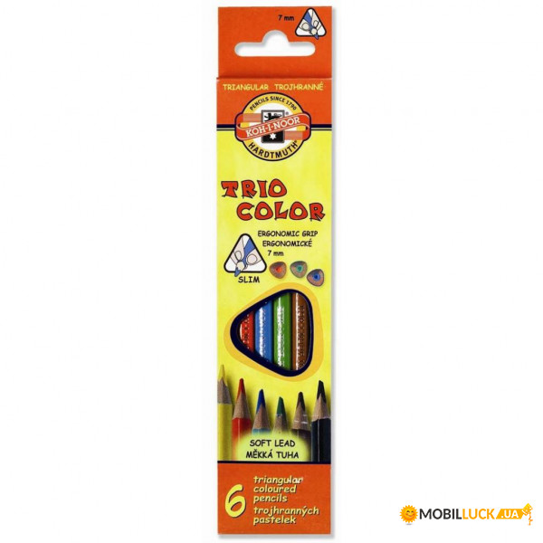   KOH-I-NOOR 3131 Triocolor 6 set of triangular coloured pencils (3131006004KS)