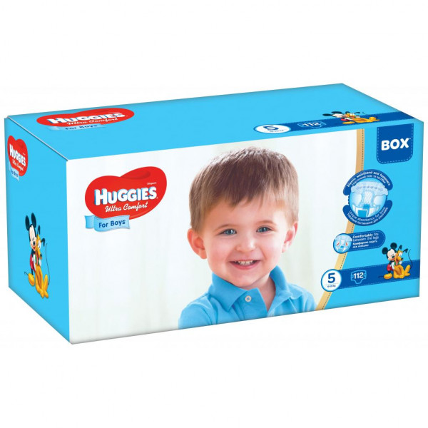  Huggies Ultra Comfort 5 Box   (12-22 ) 112  (5029053565736)