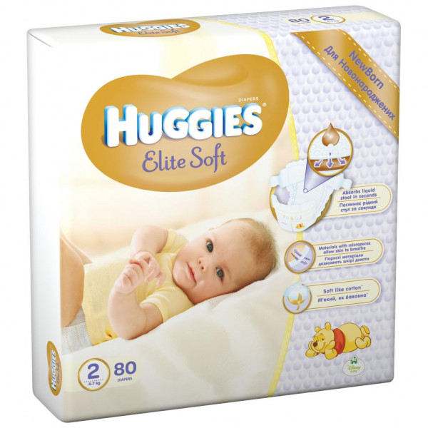  Huggies Elite Soft 2 Mega 4-7  80  (5029053564920)