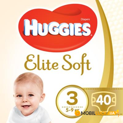  Huggies Elite Soft 3 5-9 Jumbo 40 (5029053547770)