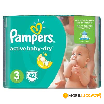  Pampers Active Baby-Dry Midi 5-9  42 (4015400537427)