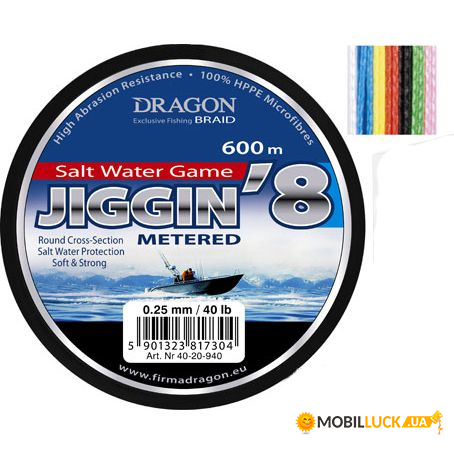  Dragon Salt Water Game JIGGIN*8 600m 0.32mm/60lb 7*10m (TDC-40-20-960)