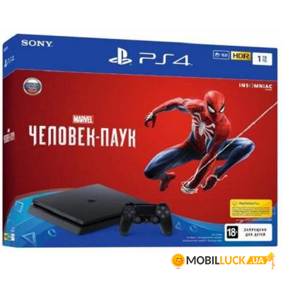   Sony PlayStation 4 Slim 1Tb Black (Spider-Man) (9763215)