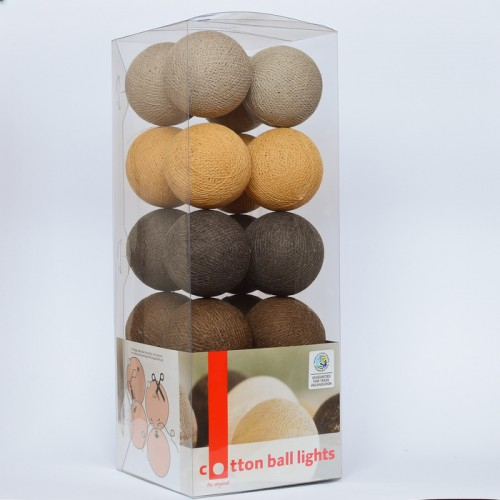  Cotton Ball Lights 20  Brown Style 