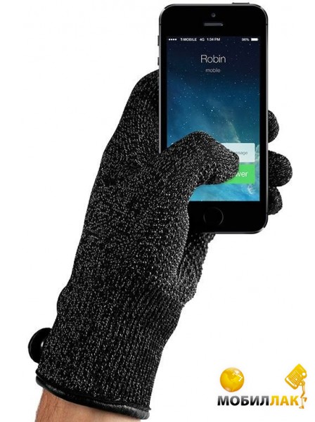   Mujjo Double-Layered Touchscreen Gloves Black M/L (MUJJO-GLKN-001-ML)