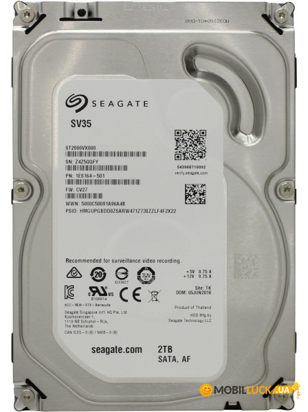  Seagate SV35 2TB 7200rpm 64MB 3.5 SATA III (ST2000VX000)