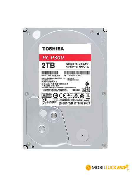   Toshiba P300 2TB 7200rpm 64MB HDWD120UZSVA 3.5 SATA III