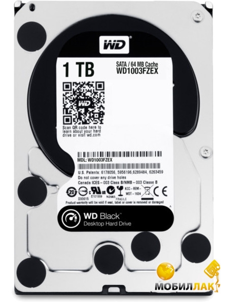   Western Digital 3.5 SATA 3.0 1TB 7200rpm 64Mb Cache Black (WD1003FZEX)