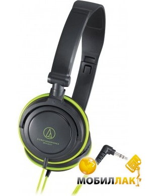  Audio-Technica Portable headphones with rotating earpiece-Black & Green ATH-SJ11BGR