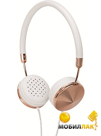  Frends Layla On-Ear Headphones Leather White/Polished Gold (010798)