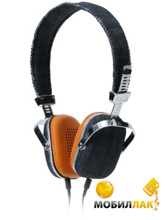  Frends Light Denim On-Ear Headphones Leather Black/Brown (010624)