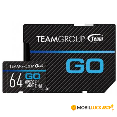   Team 64GB microSD Class 10 UHS-I/U3 Go (TGUSDX64GU303)