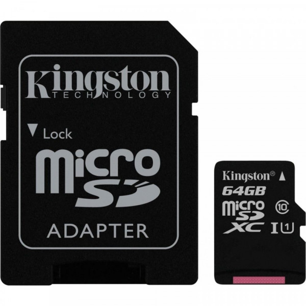   Kingston 64 GB microSDXC Class 10 UHS-I Canvas Select + SD Adapter (SDCS/64GB)