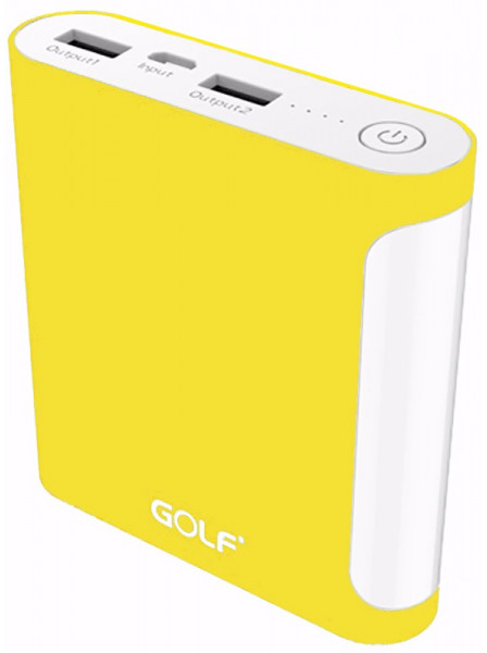   Golf Power Bank 10000 mAh GF-D14GB 3.1A Li-pol Yellow