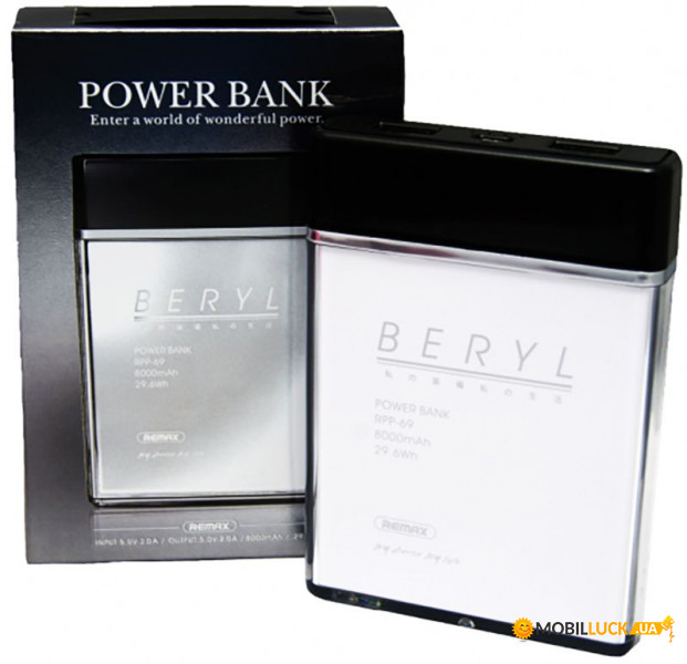   Remax Power Bank Beryl RPP-69 8000 mah White