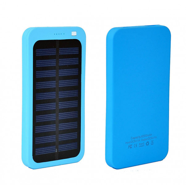   Solar Slim 1USB 6000 mAh Blue