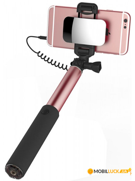    Rock Selfie stick with wire control II 90cm Rose Gold