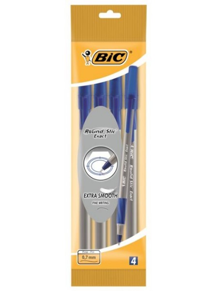 Round stic exact. Ручка шариковая неавтоматическая BIC раунд стик Экзакт синяя. Набор ручек шар. BIC Round Stick, синяя, 1,0мм (4шт. В блистере). Round Stick exact ручка. Набор ручек BIC 4 шт.