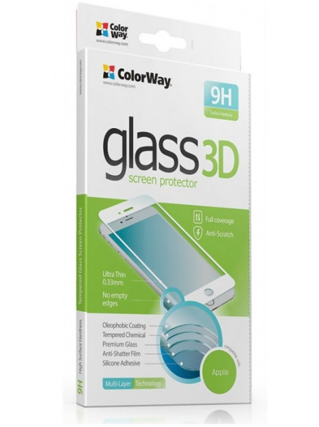   ColorWay  Apple iPhone 7 Plus 3D Black, 0.33 mm (CW-GSREAI7P3DB)
