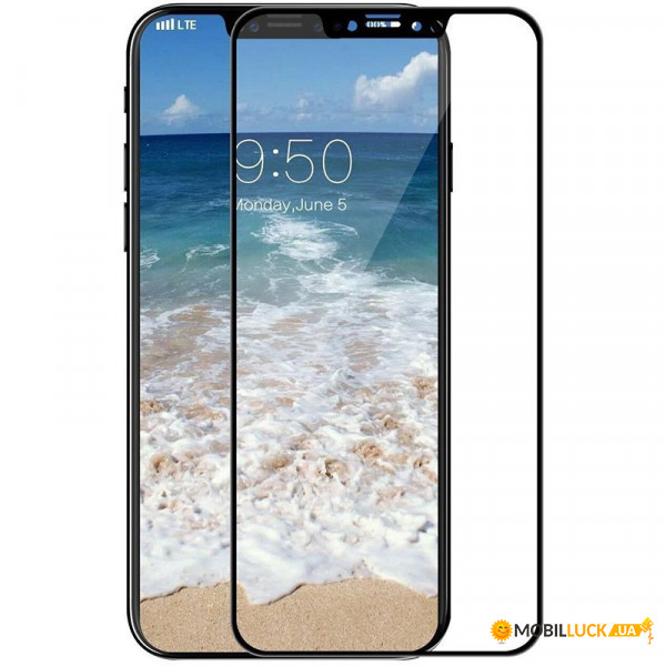   TOTO 3D Full Cover Tempered Glass iPhone X Black