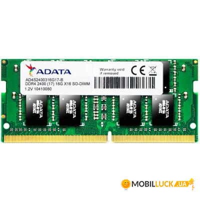     A-Data SoDIMM DDR4 16GB 2400 MHz (AD4S2400316G17-S)