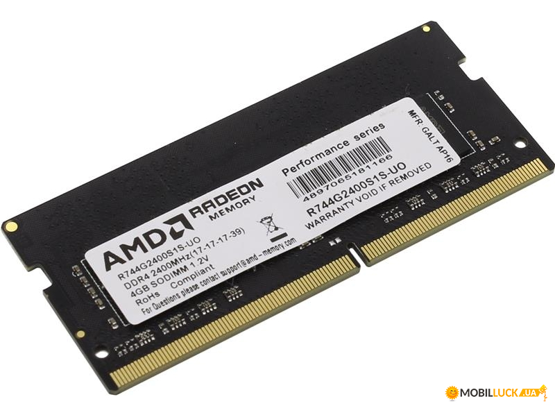  AMD Radeon DDR4 2400 4GB SO-DIMM (R744G2400S1S-UO)