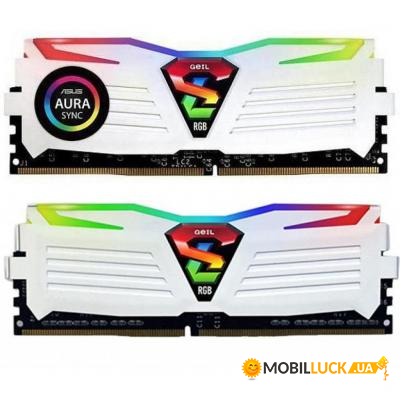     GeIL DDR4 8GB (2x4GB) 2400 MHz Super Luce RGB Sync White (GLWS48GB2400C16DC)