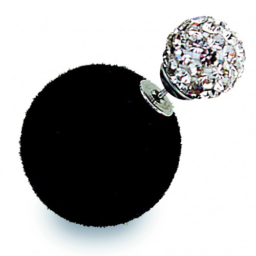  Biojoux Exotic Double-Ball Crystal Ball / Black Velvet Ball 8/16 mm (BJE603)
