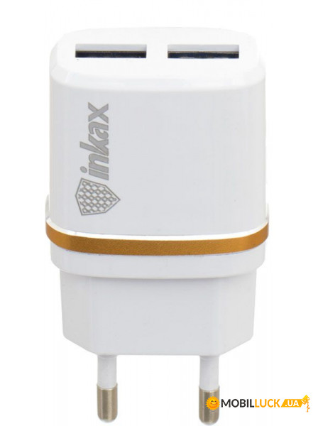    Inkax CD-11 Travel charger  Lightning cable 2USB 2.1A White