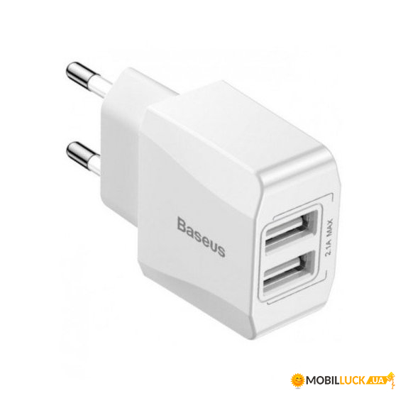    Baseus USB Wall Charger 2xUSB 2.1A Mini Dual-U White (CCALL-MN02)