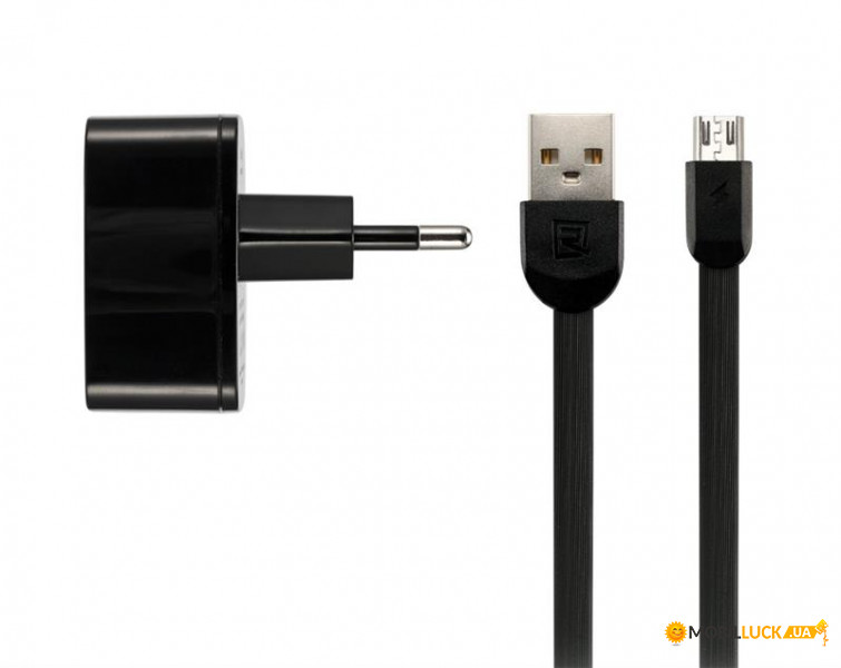   Remax 2.4 A Dual USB Charger + Data Cable for Micro Black (RP-U215M-BLACK)