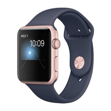 - Apple Watch Series 2 42mm Rose Gold Aluminum Case with Midnight Blue Sport Band (MNPL2)
