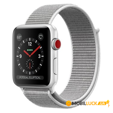 - Apple Watch Series 3 GPS + Cellular 42mm Silver Aluminum (MQK52)