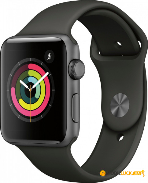 - Apple Watch Series 3 GPS 38mm Space Gray with Black Sport Band (MTF02)