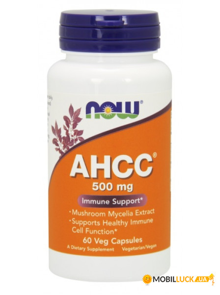   NOW AHCC 500 mg Veg Capsules 60  (4384301176)