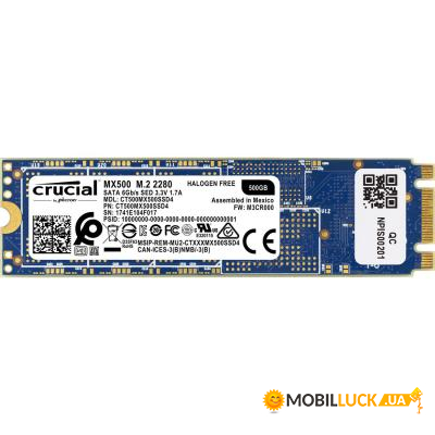 SSD Micron M.2 2280 500GB (CT500MX500SSD4)