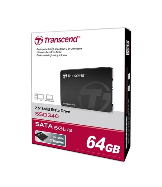 SSD  Transcend SSD340K Premium 64GB 2.5 SATA III MLC (TS64GSSD340K)
