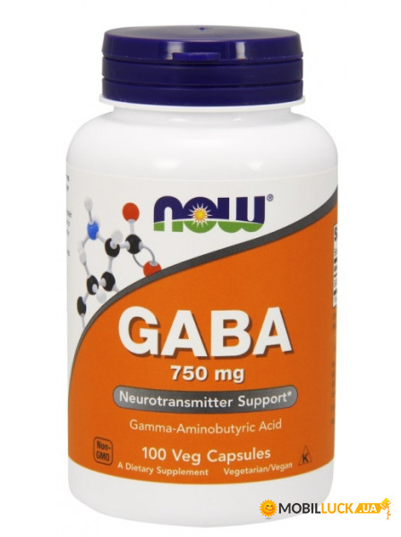  NOW GABA 750 mg Veg Capsules 100  (4384301201)