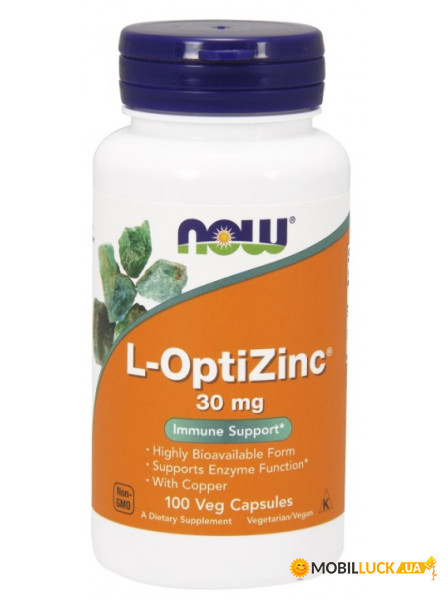  NOW L-OptiZinc 30 mg Veg Capsules 100  (4384301355)