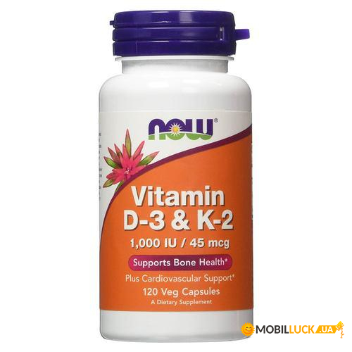  NOW Vitamin D-3  K-2 1000 IU/45  - 120   (50125)