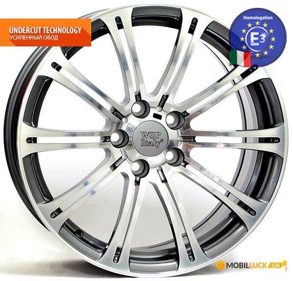  WSP Italy BMW 8,5x18 M3 Luxor BM70 W670 5x120 52 72,6 ANTHRACITE POLISHED (2283555 (Front) 2283556 (Rear))