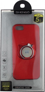    Shengo Soft-touch holder TPU Case iPhone 5/5S/SE Red 3